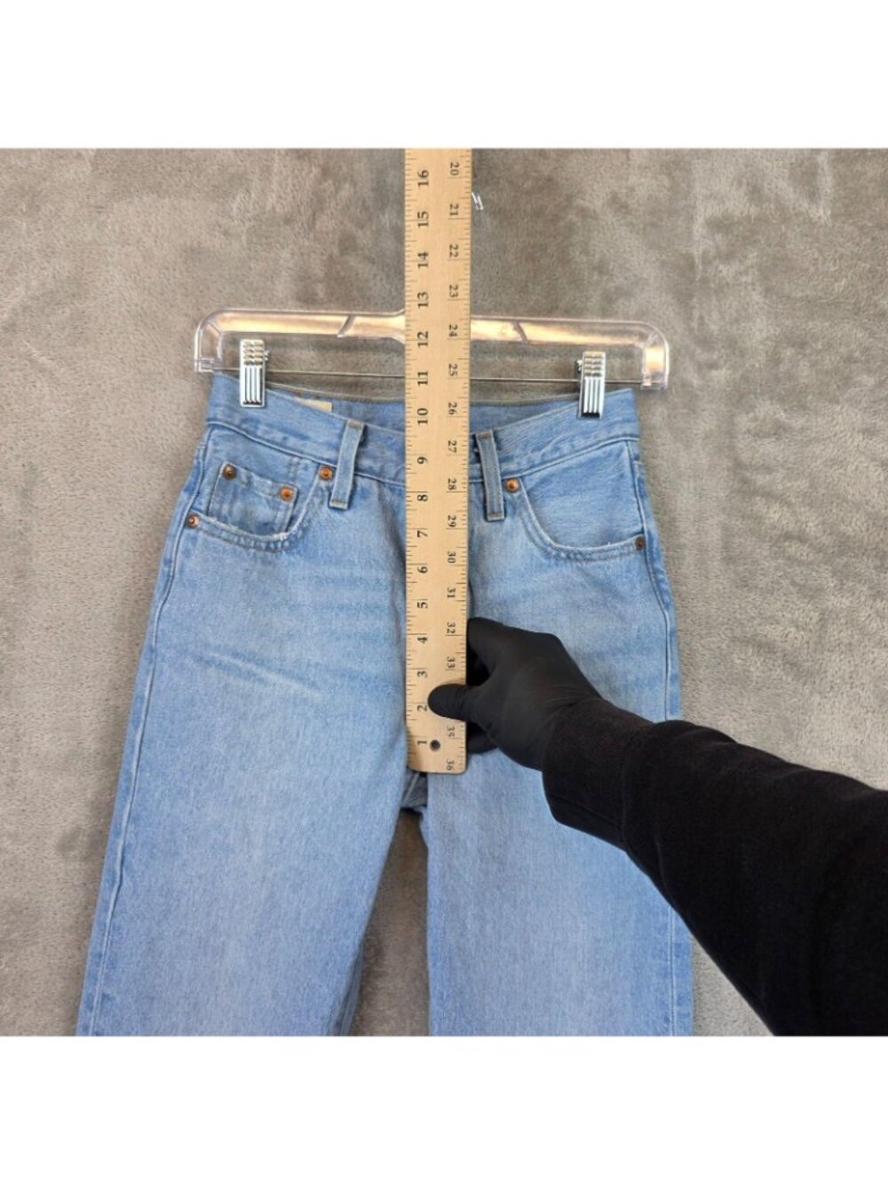 Levis Premium 501 Straight Jeans Womens W23 Blue Light Wash High Rise Denim - Picture 10 of 16